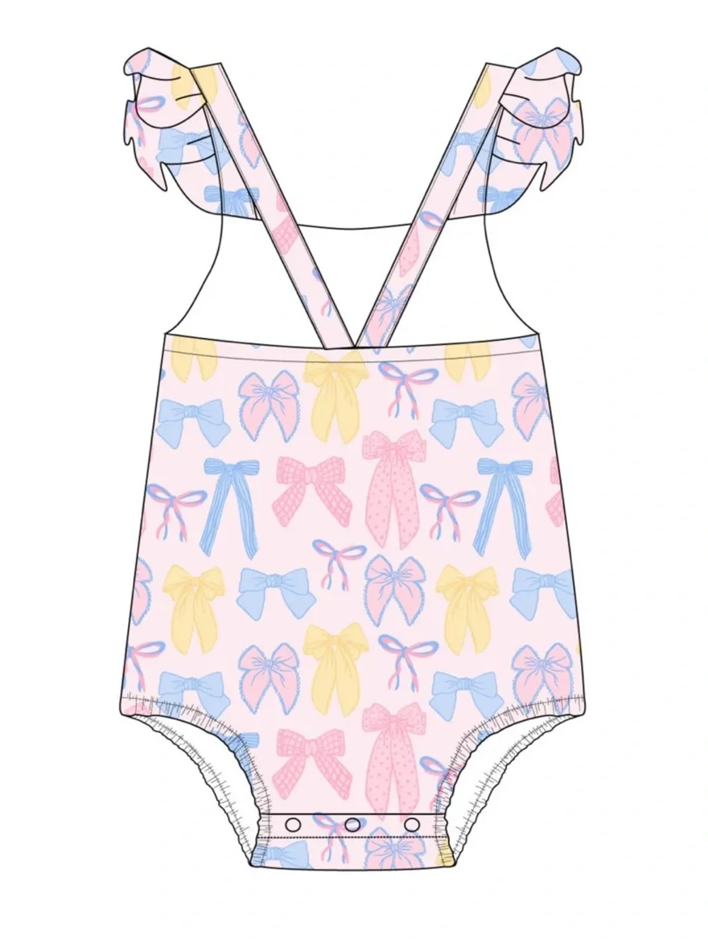 Blush Lotus Madelyn bow bubble romper size 18-24 months
